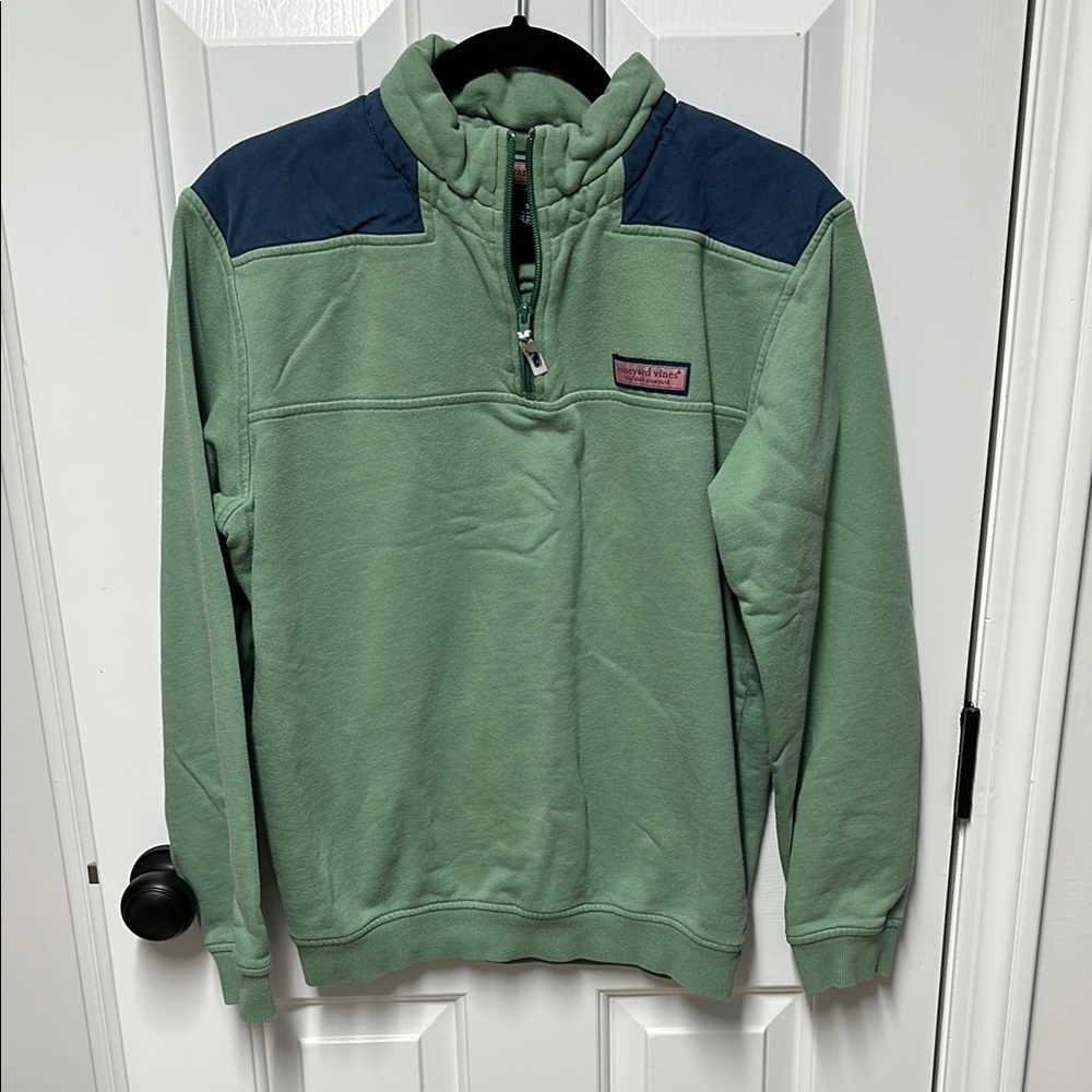 Vineyard Vines Green and Blue Quarter-Zip